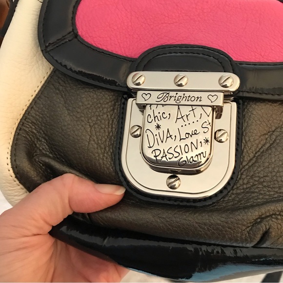 Brighton Color Block Crossbody Patent Purse - Picture 9 of 10